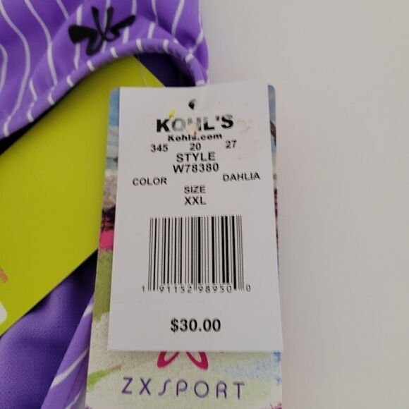 " ZX Sport" Woman's bikini 👙 bottoms Size: XXL purple/white stripped NWT - Picture 4 of 5